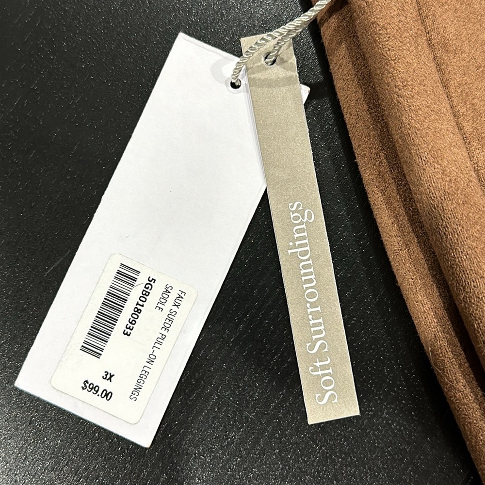 Soft Surroundings Brown Faux Suede Pull-On Leggings - 3X - Picture 5 of 6